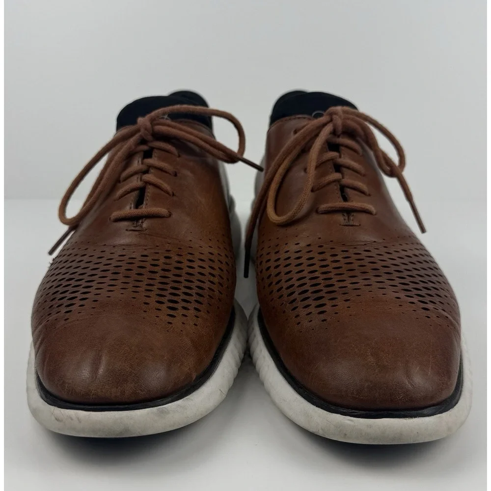 Cole Haan Grand.OS Brown Perforated Oxford Shoes Men's 11.5M Leather